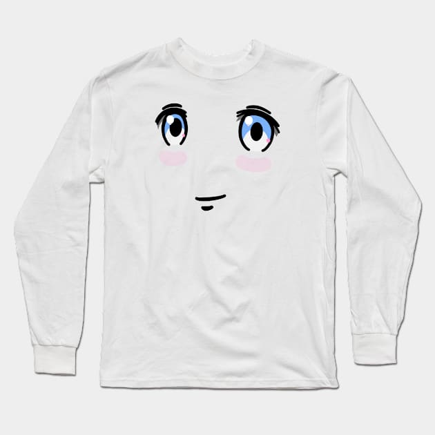 Cute Manga Face Long Sleeve T-Shirt by EnvelopeStudio